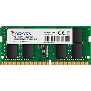 Память ADATA Premier для ноутбуков, SODIMM, DDR4, 16 ГБ, 3200 МГц, CL22 (AD4S320016G22-SGN)