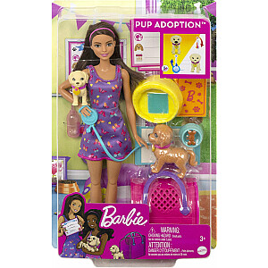 Кукла Барби Mattel Барби Принятие собак Набор + кукла HKD86