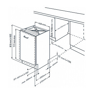 BEKO Built-In Dishwasher BDIS38040A, Energy class C, 45 cm, 6 programs, SelfDry, Inverter motor, Third drawer