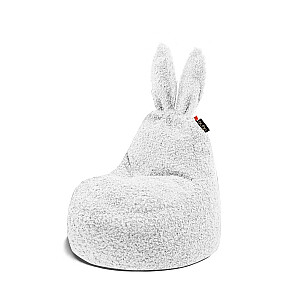 Qubo™ Baby Rabbit Snowdrop FLUFFY FIT sēžammaiss pufs