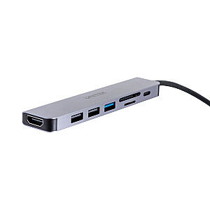 UNITEK HUB USB-C 7IN1, HDMI 4K, PD 100W, 5GBPS, ALU