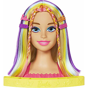 Barbie Doll Mattel Styling Head Neon Rainbow Blond Plaukai HMD78