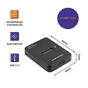 Qoltec 50314 prijungimo stotis SSD M.2 SATA | NGFF | USB 3.1