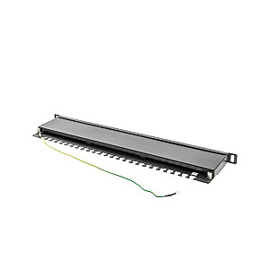 LANBERG PATCH PANEL 24 PORTS 0,5U CAT.5E FTP BLACK