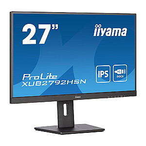Iiyama ProLite XUB2792HSN-B5 — светодиодный монитор — 27 дюймов — 1920 x 1080 Full HD (1080p) при 75 Гц — IPS — 250 кд/м² — 1000:1 — 4 мс — HDMI, DisplayPort, USB-C — динамики — матовый черный