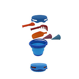 COMPACTOYS Игровой набор ведро с игрушками для песка 7 в 1, синий
