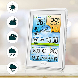 Meteorologinė stotis su ekranu BD-906 balta