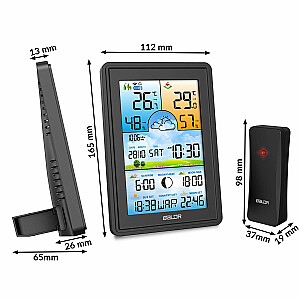 Meteorologinė stotis su ekranu BD-906 juoda