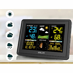 Meteorologinė stotis su ekranu BD-907 juoda