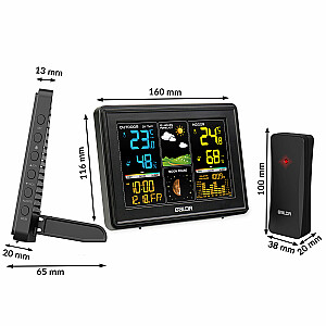 Meteorologinė stotis su ekranu BD-907 juoda