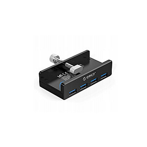 ORICO HUB 4X USB-A 3.0.5 GBPS, KLIPO TIPO, ALUMININIS, JUODAS