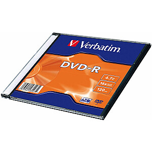 Verbatim Matricas DVD-R AZO 4.7GB 16x Colour Papildus Aizsardzība / 20gab. Slim iepakojums