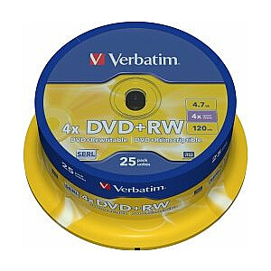 DVD + RW Verbatim 25szt