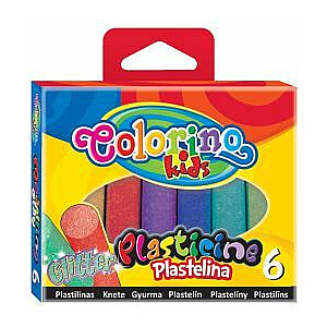Plastilinas Colorino Glitter 6 spalvos