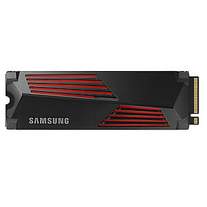 Твердотельный накопитель SAMSUNG 990 PRO с радиатором 1 ТБ M.2 PCIE NVMe MLC Скорость записи 6900 МБ/с Скорость чтения 7450 МБ/с 2,3 мм TBW 600 ТБ MTBF 1500000 часов MZ-V9P1T0CW