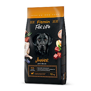 FITMIN Dog For Life Junior Large Breed - sausas šunų maistas - 12 kg