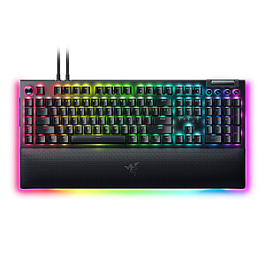 Razer mechaninė žaidimų klaviatūra BlackWidow V4 Pro RGB LED lemputė, JAV, laidinė, juoda, geltoni jungikliai, skaičių klaviatūra