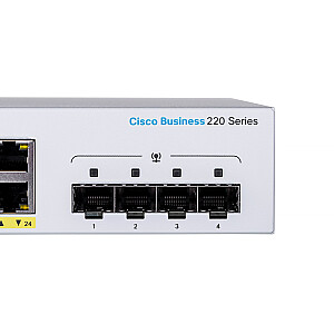 Cisco CBS220-24P-4G Valdomas L2 Gigabit Ethernet (10/100/1000) Maitinimas per Ethernet (PoE) 1U Balta