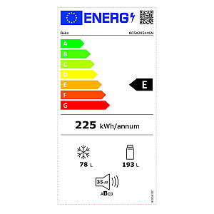 BEKO Built-in Refrigerator BCSA285K4SN, Height 177.5 cm, Energy class E, Inverter motor