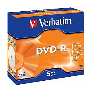 Verbatim Матрицы DVD-R AZO 4.7GB 16x 5 Pack Jewel