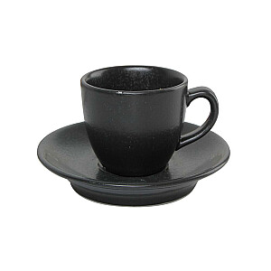 SEASONS juodas puodelis su lėkšte 80ml, Porland