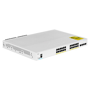 Cisco CBS350-24P-4G-EU tinklo jungiklis, valdomas L2/L3 Gigabit Ethernet (10/100/1000) Sidabrinis