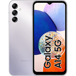 Samsung Galaxy  A14 (A146P) Silver, 6.6 ", PLS LCD, 1080 x 2408 pixels, Mediatek MT6833, Dimensity 700 (7 nm), Internal RAM 4 GB, 64 GB, microSDXC, Dual SIM, Nano-SIM, 5G, 4G, Main camera 50 + 5 + 2 MP, Secondary camera 13 MP, Android, 13, 5000 mAh