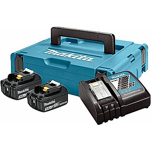 Makita Maitinimo rinkinys Įkroviklis MakPack 18V DC18RC + 2 baterijos 3.0Ah BL1830B (197952-5)