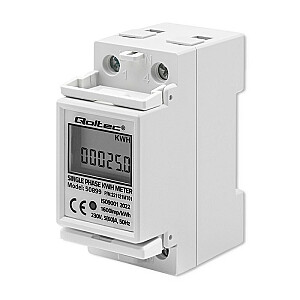 Qoltec 50899 Однофазный электронный счетчик энергопотребления | 230 В | ЖК | 2П | DIN-рейка