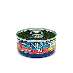 FARMINA N&D Cat Natural Tuna&Salmon - šlapias maistas katėms - 140 g