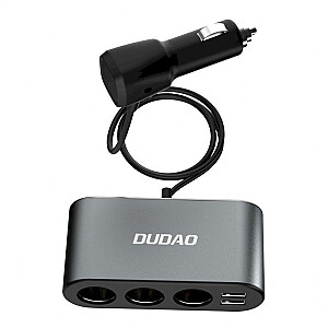 Dudao automobilinis kroviklis 2x USB | 3x cigarečių žiebtuvėlio skirstytuvas juodas (R1Pro juodas)