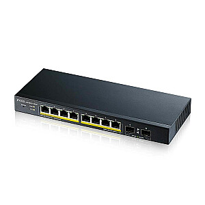 „Zyxel GS1900-10HP“ valdomas L2 Gigabit Ethernet (10/100/1000) Maitinimas per Ethernet (PoE), черный