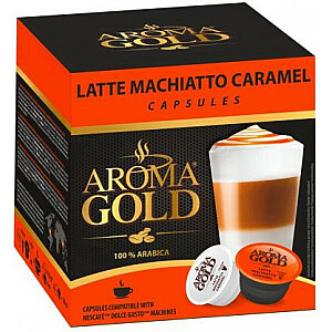 Kavos kapsulės Dolce Gusto kavos aparatams AROMA GOLD Latte Macchiato Caramel, 180g