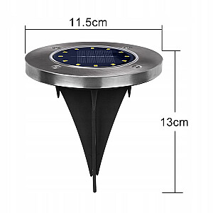 Maclean MCE318 saulės šviesos diodų kelio žibintai su 12 įžeminimo šakute SMD neutraliai balta 4000K LED 0,7W lauko tako šviesa saulės lempa sodo šviestuvai IP44