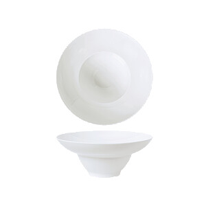 PLOKŠTĖ FINE PLUS DEEP SU KRAŠTU 21 cm, BALTAS, PORCELINAS, Leela Baralee