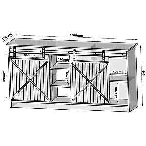 Komoda 160x80x35 GRANERO senovinė mediena