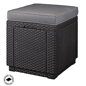 Садовый стул/ящик Cube с подушкой серый