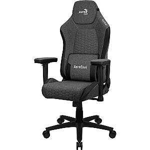 Aerocool CROWNASHBK, Ergonomiška žaidimų kėdė, Reguliuojamos pagalvėlės, AeroWeave technologija, juoda