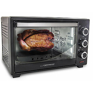 Mini oven with convection and a spit Esperanza NAPOLI EKO006 (Knob, 1600W, black color)