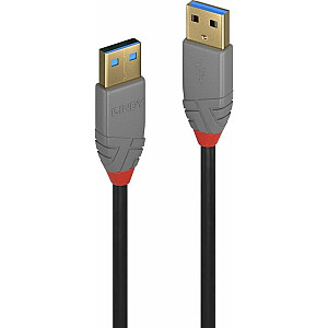 Lindy USB-A – USB kabelis USB-A, 1 m, juodas (36751)