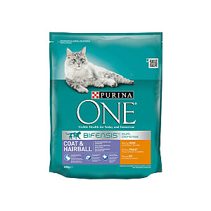 Sausas ėdalas Purina ONE COAT & PLAUKULĖS SU VIŠTIENA 800 g suaugusiems katėms