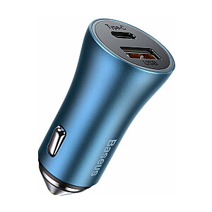 Lādētājs Baseus Golden Contractor Pro Dual Quick Charger Car Charger U+C 40W Blue