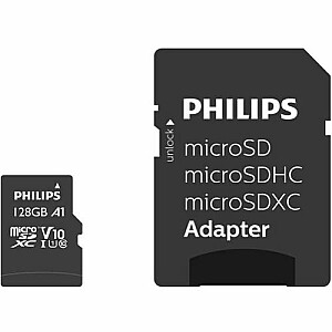 PHILIPS MicroSDHC 128 ГБ класс 10/UHS 1 + адаптер