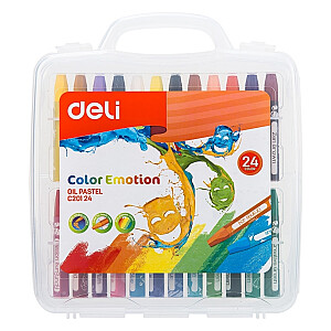 Мелки масляные DELI EC20124, 24 цвета