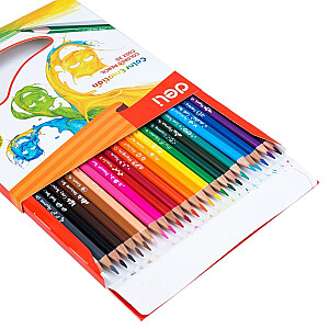 Spalvoti pieštukai DELI EC00220, 24 spalvos