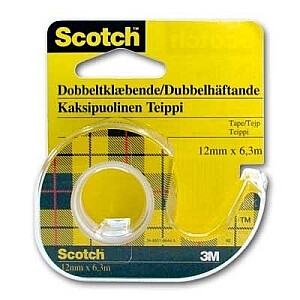 Клейкая лента двусторонняя Scotch 665, с футляром, 12мм х 6,3м