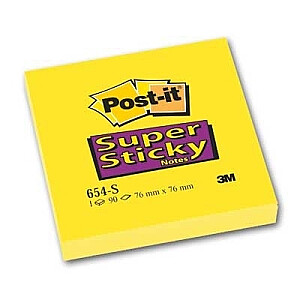 Post-it Super Sticky, 76x76mm, 90 lapų, geltona