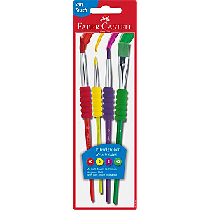 Набор кистей Faber-Castell soft touch, 4 шт/уп, № 2, 6, 10, 12