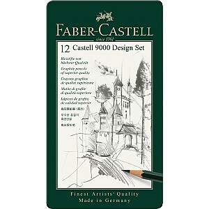 Карандаши для срисовки Faber-Castell 9000 Design Set, 5B-5H, 12 шт.