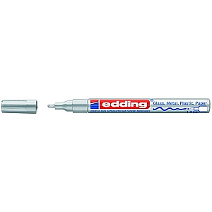 Маркер Edding 751 на лаковой основе, круглый кончик, 1-2 мм, серебристый цвет.